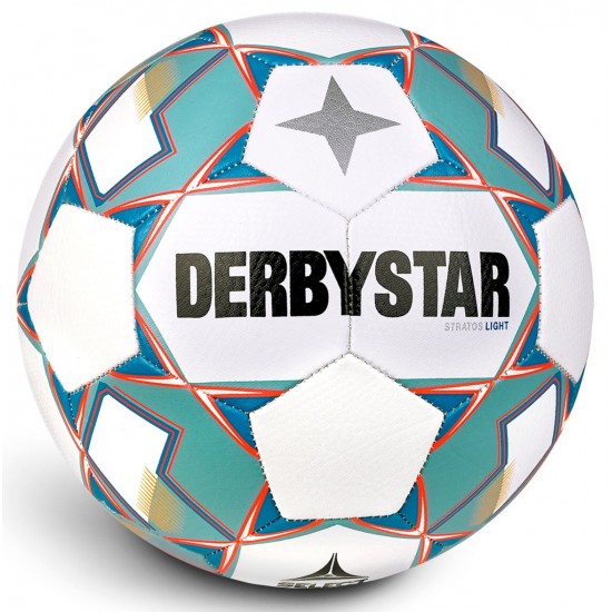 Training Bal Derbystar Stratos Light Wit/Blauw/Oranje - Maat 5